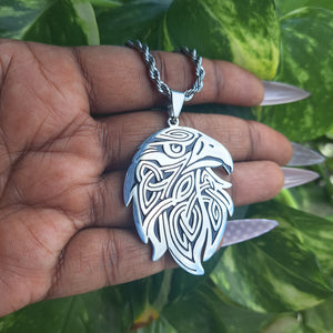 Viking Eagle Head Stainless Steel Necklace