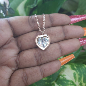 Heart Crystal Stainless Steel Necklace
