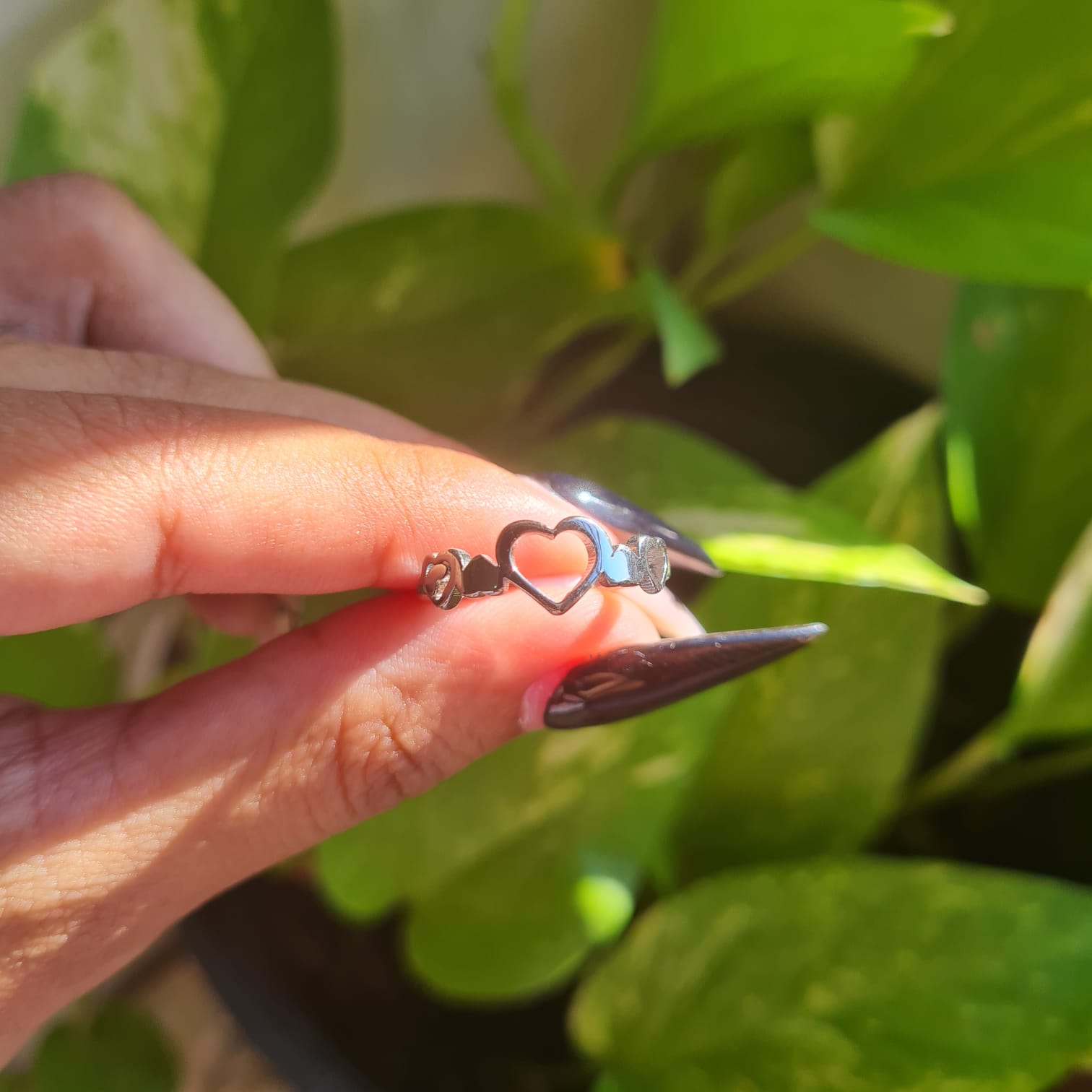 Heart Hollow Stainless Steel Ring